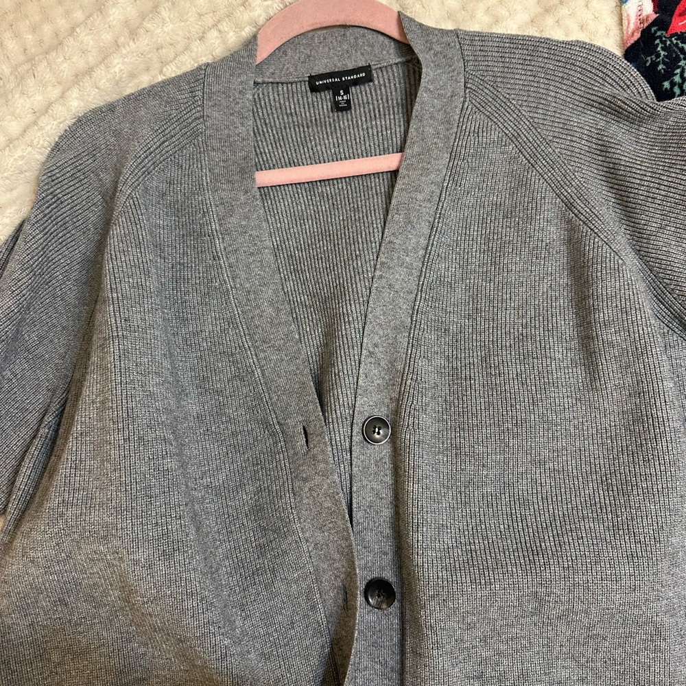 Universal Standard Heather Gray Knit Cardigan